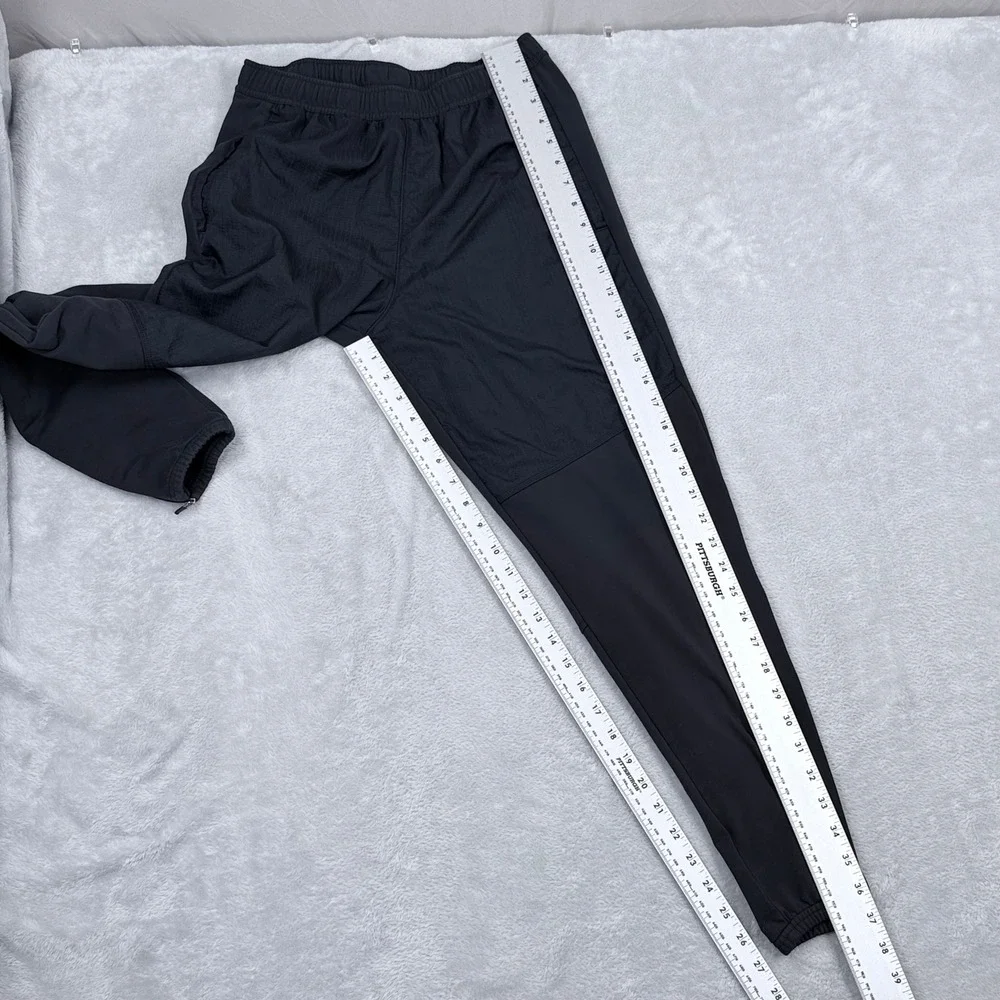 Nike Running Woven Hybrid Pants Mens Small Black Reflective Ankle Zip Joggers